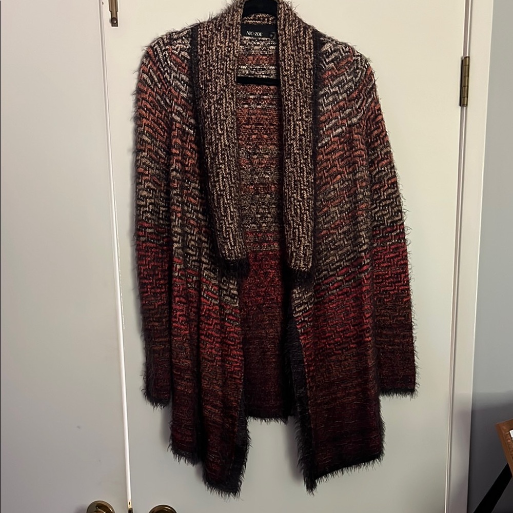 Nic & Zoe fuzzy ombré cardigan